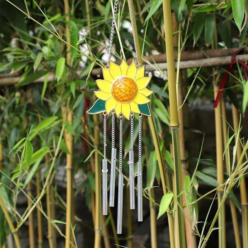 Sunflower Wind Chimes Pendant Metal  Window Windchimes Hanging Ornaments Home Outdoor Yard Garden Decoration