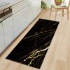 Black White Marble Print Long Runner Rug Non-slip Washable Kitchen Floor Mat Modern Abstract Home Decor Carpet