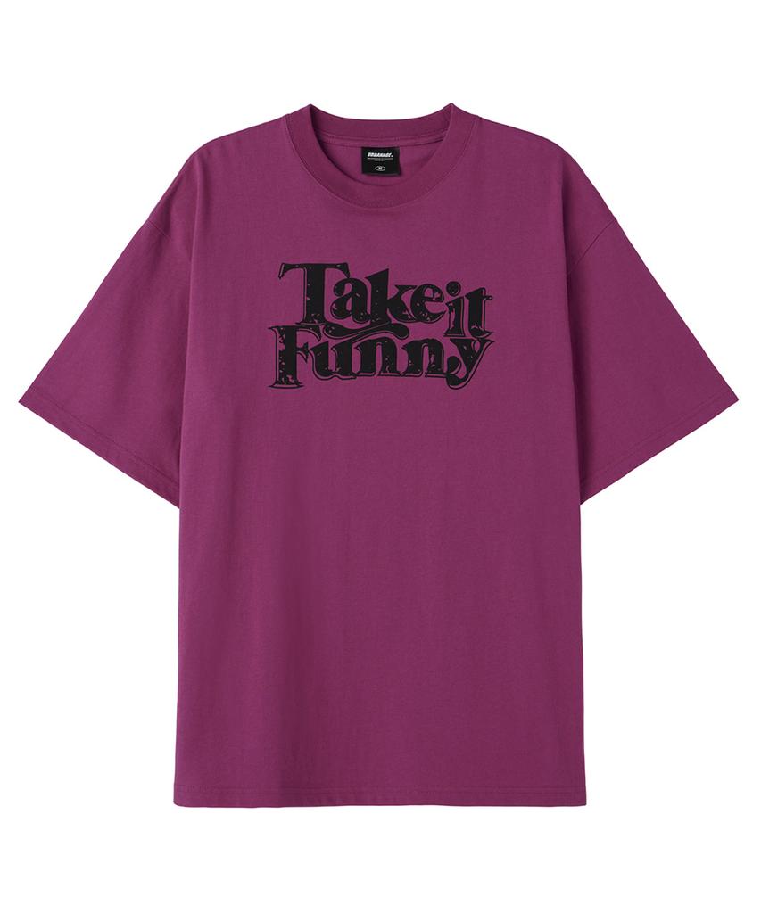 URBANAGE Take It Funny Vintage Oversized Short Sleeve_Magenta Pink