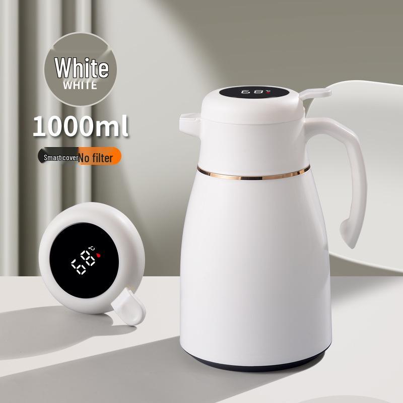 Large-Capacity Insulated Kettle with Wooden Handle and Smart Temperature Control
