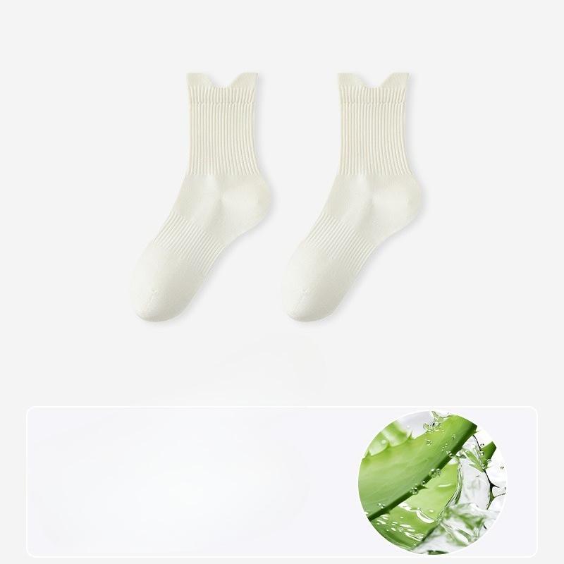 Damen Herbst Reine Baumwolle Aloe Ätherisches Öl Feuchtigkeitsspendend 10A Bakteriostatisch Desodorierend Leichte Sport Baumwollsocken