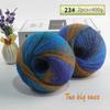 400 Grams of Colorful Gradient Rainbow Long-dyed Pure Wool Yarn Skeins, 2 Large Skeins, Hand-woven Crochet Yarn, 2Skeins/pack