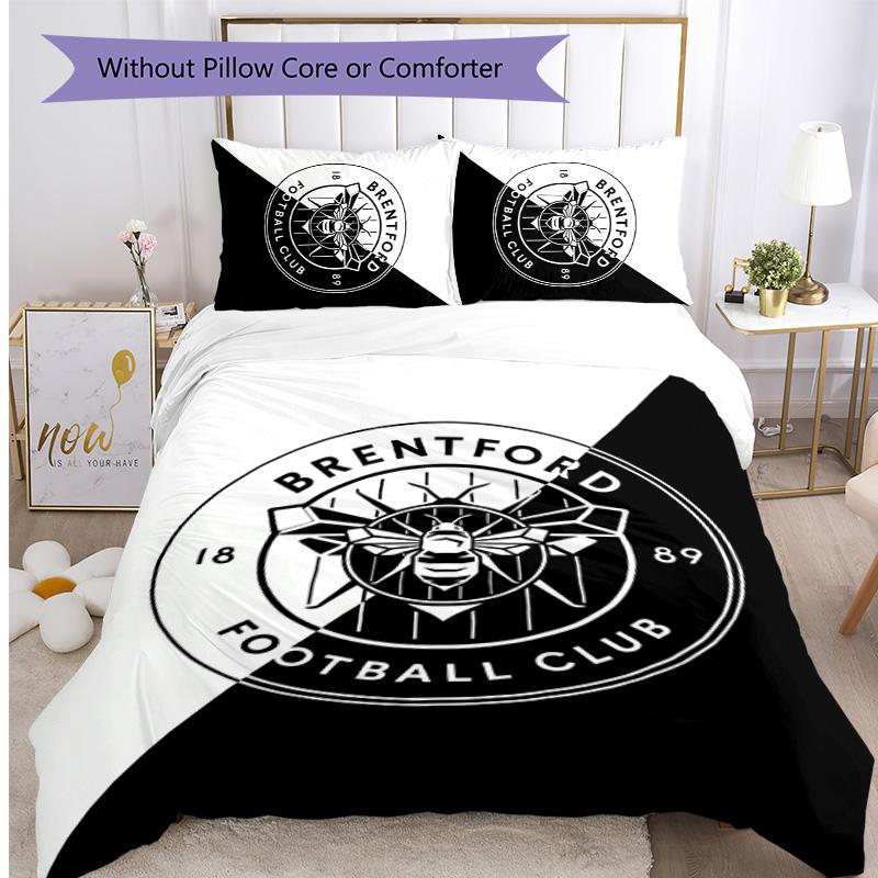 Brentford Football Bedrucktes 3-teiliges Bettwäscheset, Bequemes hautfreundliches Schlafzimmer-Bettbezug-Set