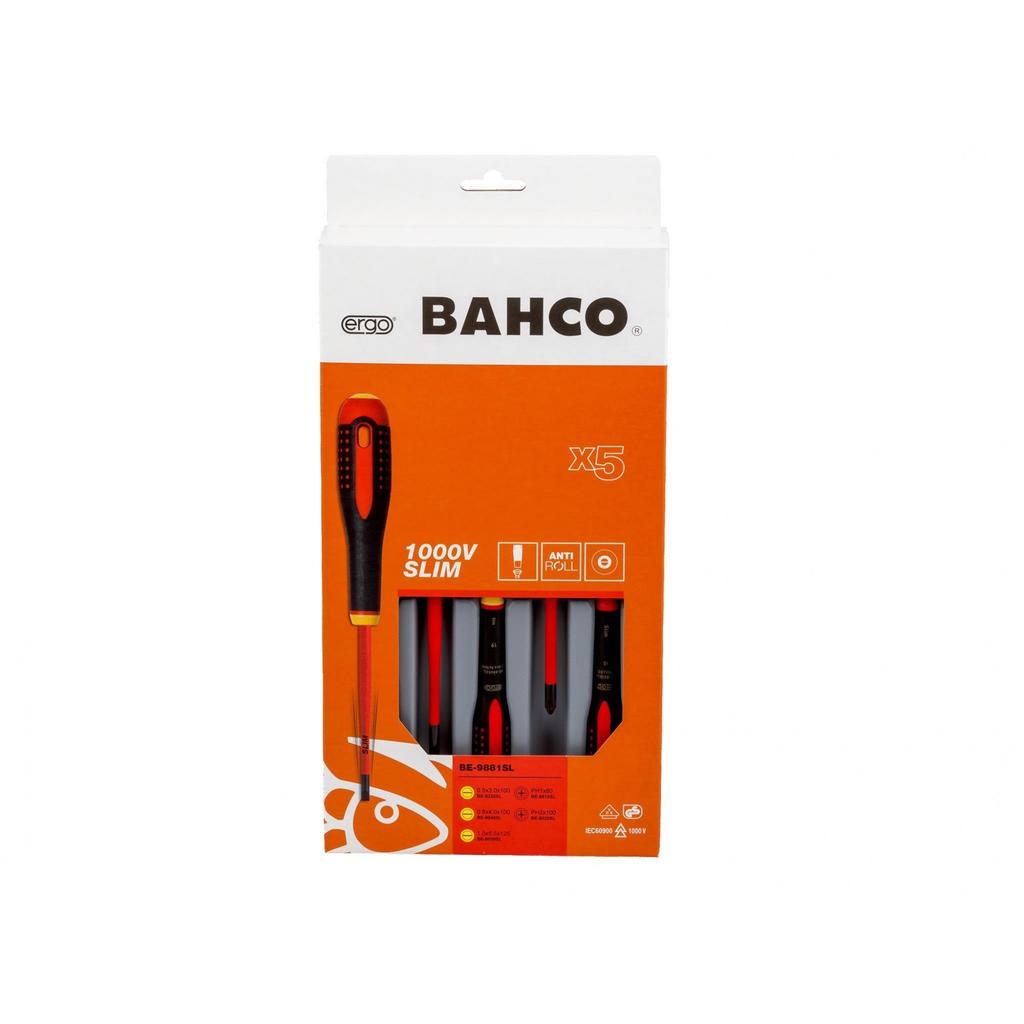 Bahco Be-9881sl Ergo Slim Vde Insulated Screwdriver Set, 5 Piece