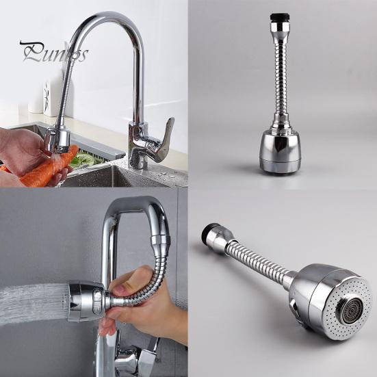 360 Degree Flexible Nozzle Spout Water Saving Kitchen Sink Tap Faucet Extender
