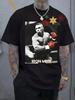 Iron Mike Tyson Cotton Men's Round Neck Short Sleeve T-shirt with Dynamic Boxing Printing, Casu