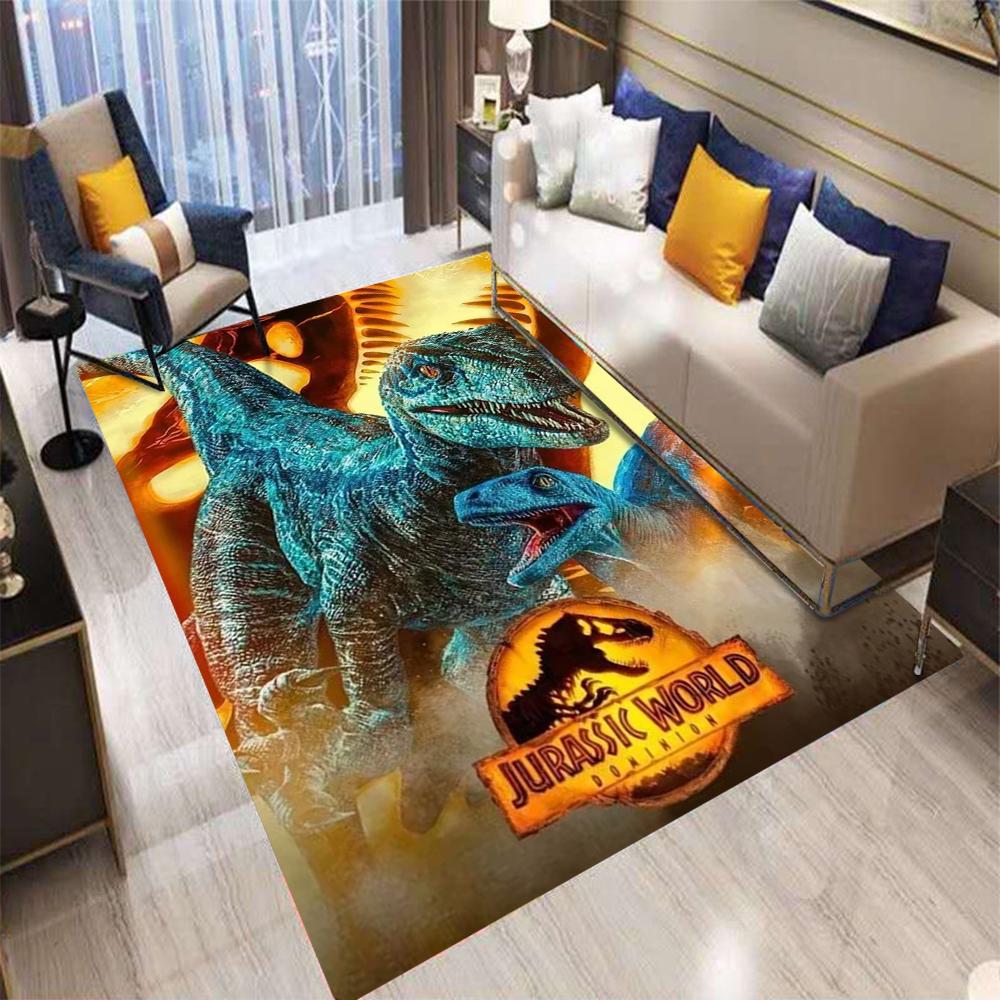  Jurassic Park Dinosaur World Print Rug Carpet for Bedroom Living Room Fun Cartoon Carpet Floor Mat