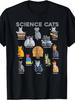 Men's Funny Science Cats Graphic T-Shirt- 100% Cotton Short Sleeve Crewneck Tee with 8 Scientist Kitty Designs(Astronaut