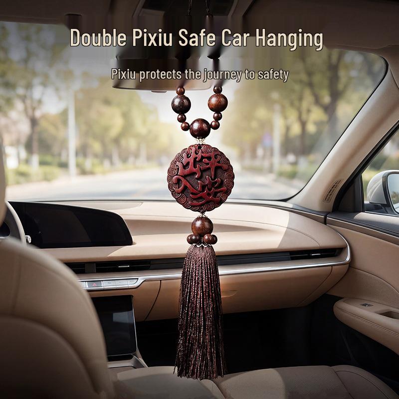 2025 High-End Peach Wood Pixiu Car Pendant for Safe Travels