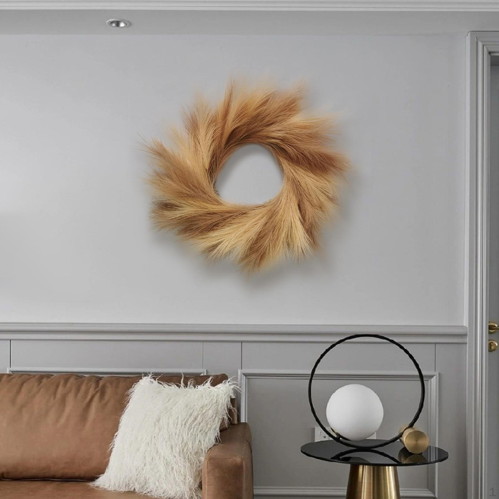 

Grass Wreath Door Window Hanging Boho Decor Dried Flowers for Christmas Living Room