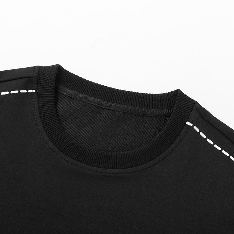 Men's Loose Round Neck Autumn Fashion Korean Version Loose Casual Elastic Waist Sports Suit Two-piece Set