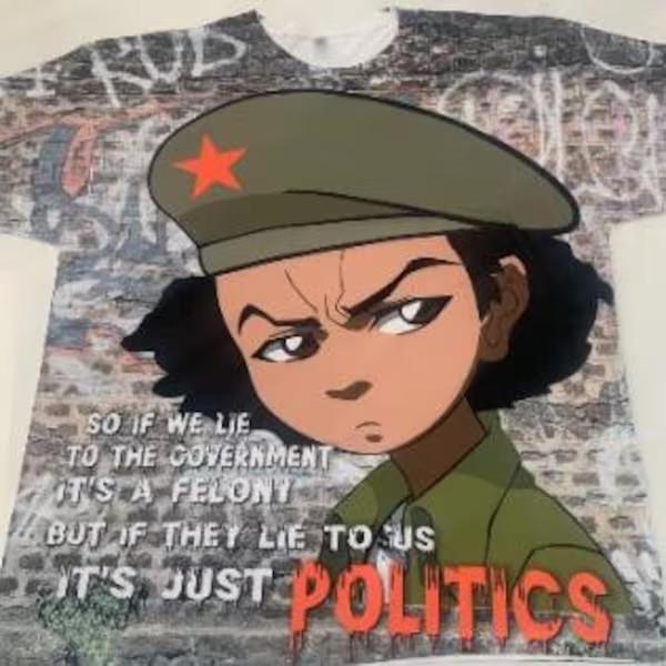 THE BOONDOCKS T-SHIRT.  THOUGHTS ON POLITICIANS, RILEY FREEMAN SHIRT Unisex T-Shirt L