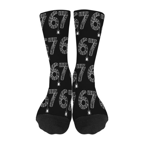 Yousheng Funny 67 Crew Socks Six Seven Ice Cream Drips Socks 6 7 Meme Casual Socks for Women Men Street Wear Workout