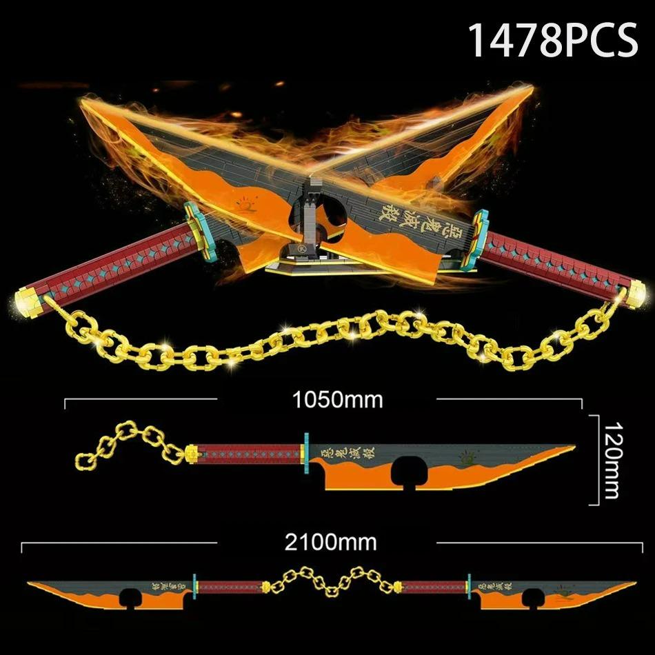 Samurai Sword Building Blocks Ninja Blade Katana Japanese Anime Butterfly Nichirin Knife Bricks Toys for Adult