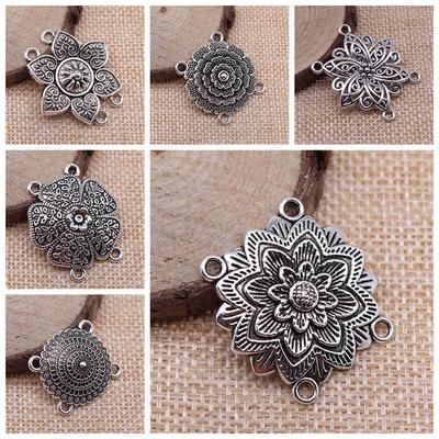 Charms For Jewelry Making Kit Pendant Diy Jewelry Accessories Four-Hole Flower Earring Connector Charms