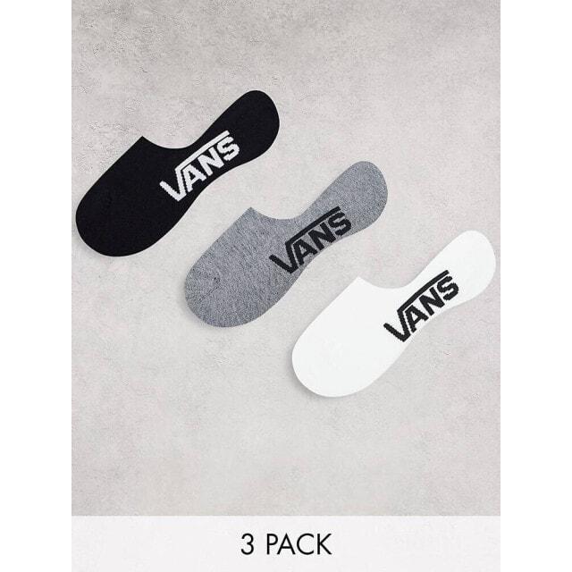 

Vans classic super no show socks in grey, black, and white