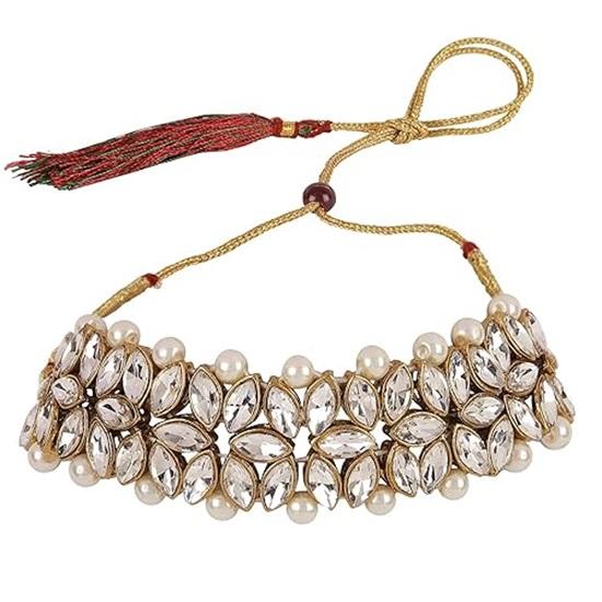 Latest Choker Design Kundan Traditional Necklace Jewellery Set for Women