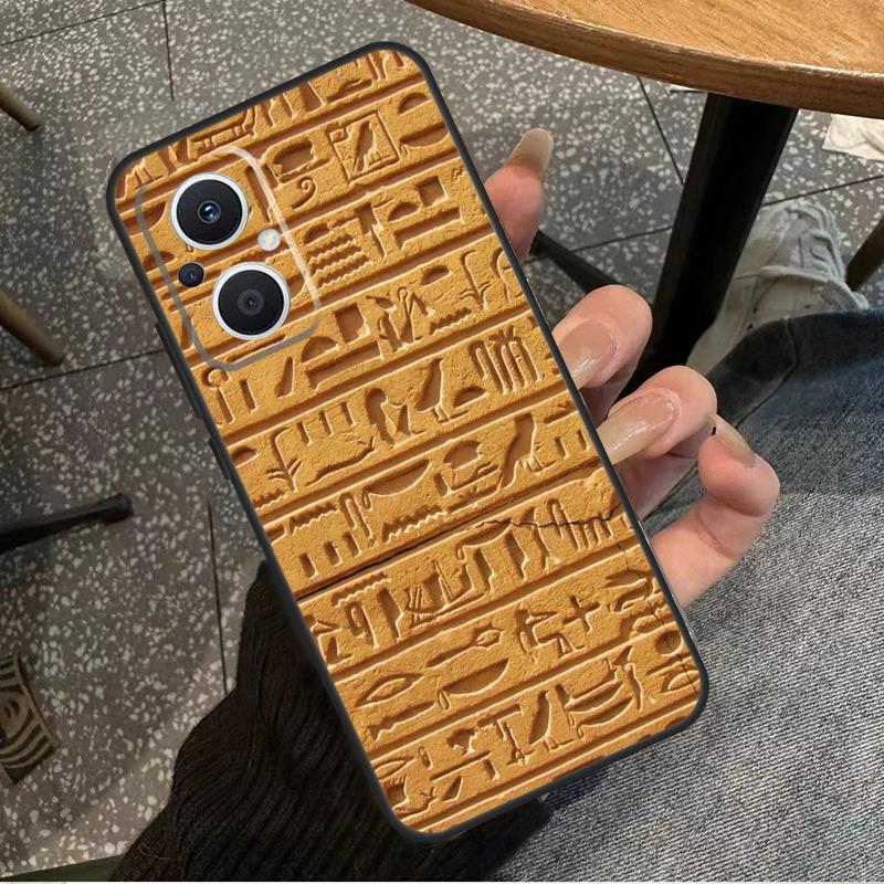 Egyptian Hieroglyphics For OPPO Reno 14 13 12 11 10 Pro 8T 11F 12F 13F 14F 7 8 Lite OPPO Find X8 X6 X5 X9 Pro Case