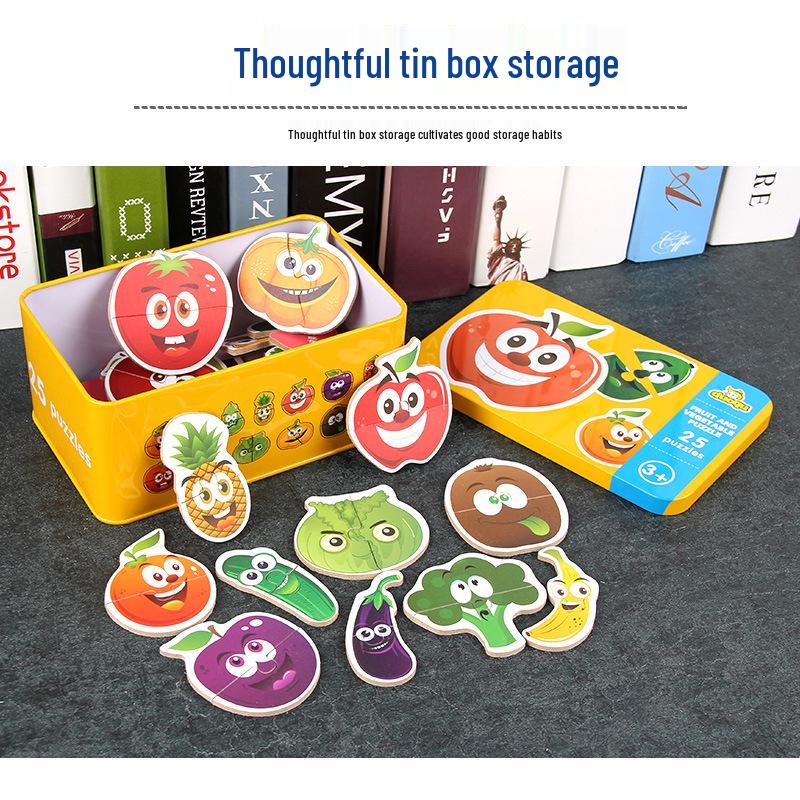 Animal Cognition Puzzle for Toddlers: 2-Piece Matching Game In Iron Box (Ages 1-3)