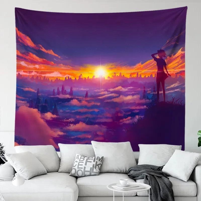 Anime Sky Aesthetic Decorative Tapestry Home Wall Living Room Office Decorative Tapestry