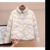 Piumino invernale da donna con colletto alla coreana Piumino d'anatra bianco alla moda