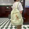 Checkered Backpacks Women Backpack Travel Backpack Cute Backpack Cartoon Backpacks Back To School Bag Class Bag for Girl Mochila