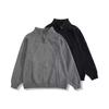 Solid Color Knitted Sweater Jacket Men's Spring and Autumn Lazy High-end Cardigan Japanese Retro Ruffian Handsome Stand-up Neck Sweater