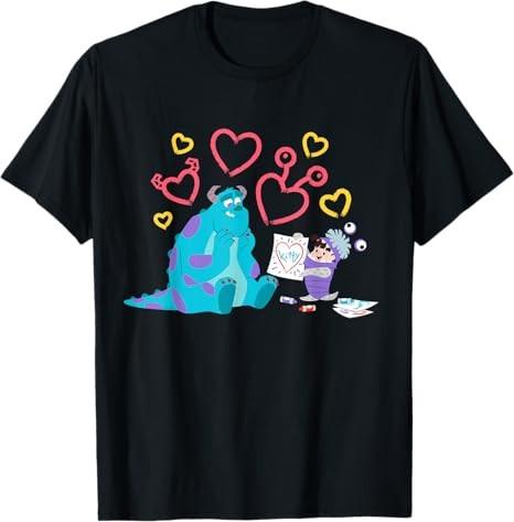 Monsters Inc Sulley Boo Kitty Hearts Black TShirt S