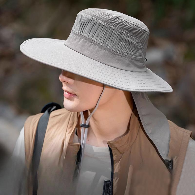 Outdoor Mountaineering Fishing Sun Hat Quick Dry Fisherman Hat Sun Protection Hat Men Summer Riding Mesh Large Brim Sun Hat