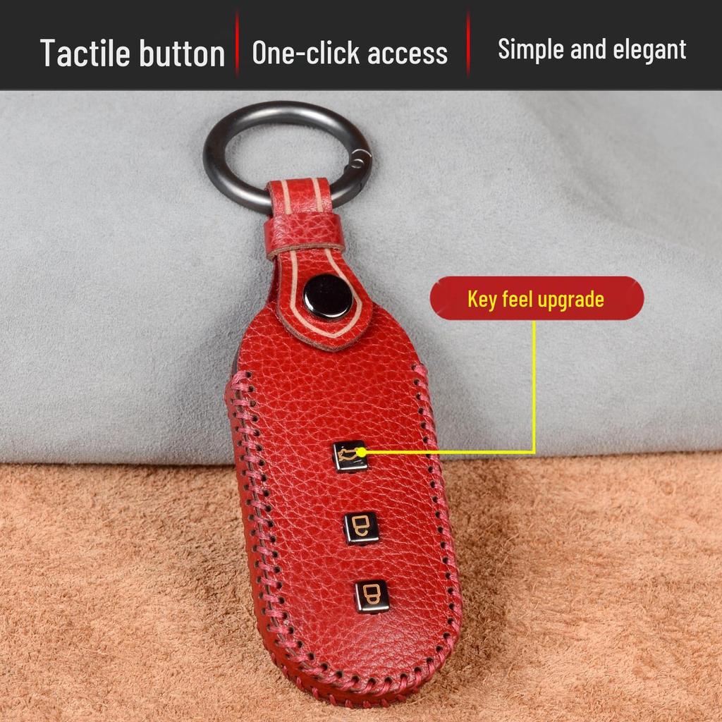 Genuine Cowhide Key Fob Holder for AITO M7/M5/M9 Ultra & Huawei AITO Models