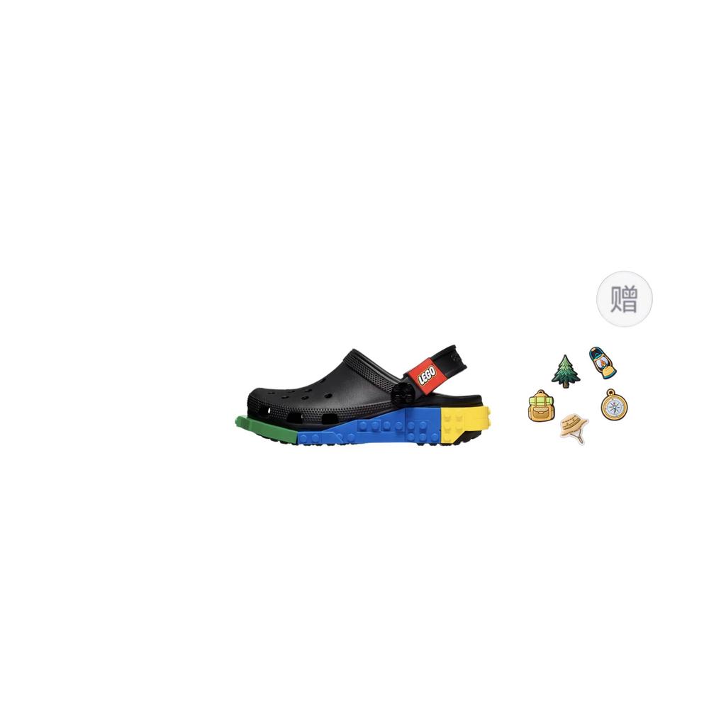 Crocs × LEGO Round Toe Platform Outdoor Breathable Clogs Unisex Black 211873-001