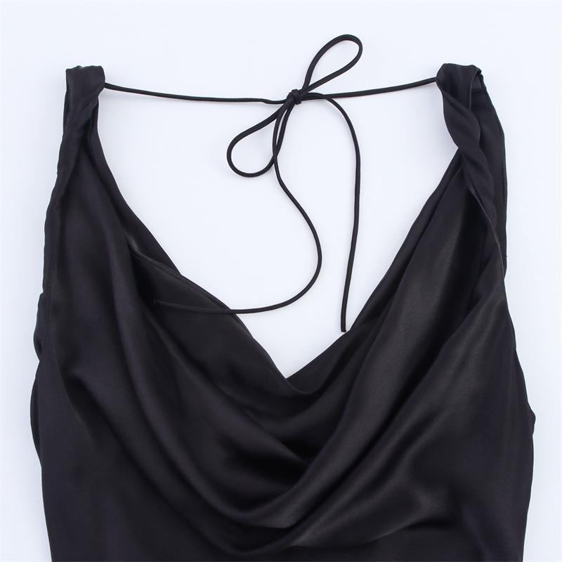 2025 European & American Silk Satin Camisole Dress - New Summer Design