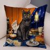 Pet cartoon animal pillowcase sofa home car  cute watercolor cat cushion cover decoration
