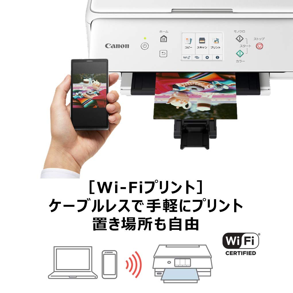 Canon Printer A4 Inkjet Multifunction Machine PIXUS TS6330 White 2019 Model 5 Independent Compatible Ink Series Colors, Type, BCI-380/381