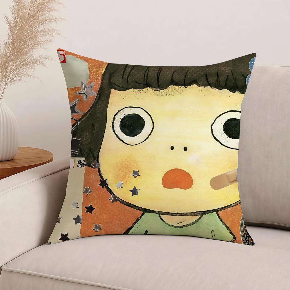 Art Y-Yoshitomos N-Nara Pillow Case Office Cushions Suitable For Sofa Car Bedroom Decorative Cushion Cover 30cm x 30cm