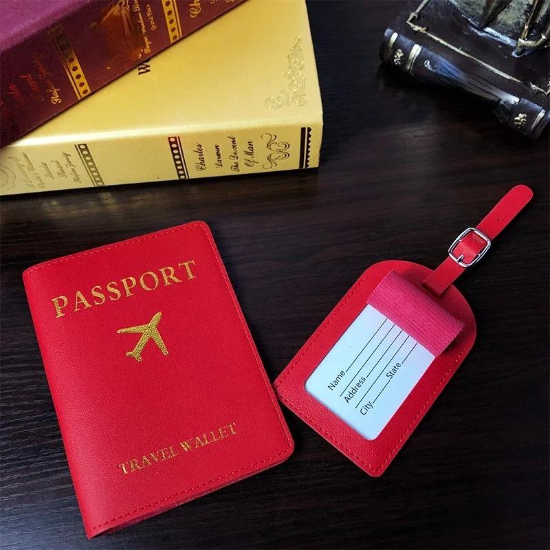Etiqueta de Bagagem Fofa de Couro PU para Homens e Mulheres Etiqueta de Endereço para Mala Etiqueta de Identificação de Nome e Endereço para Mala de Embarque Acessório de Viagem