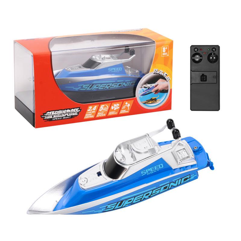 Amazing Magic Kids Remote Control Flying Speedboat - Long Battery Life, Mini Aircraft Carrier & Destroyer синий