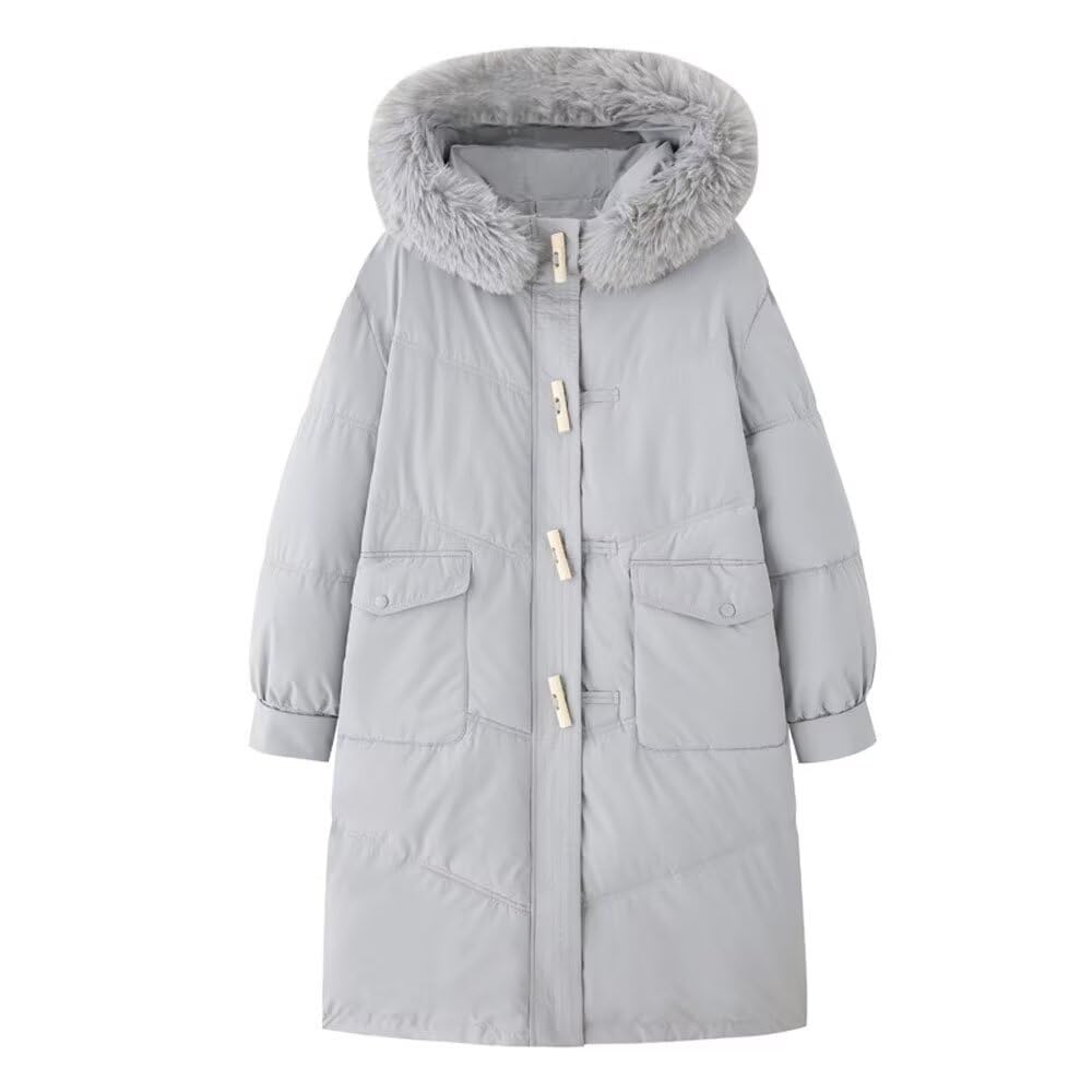 

Сумка-даффл YoniStar с мягкой подкладкой и съемным мехом. Идеально подходит для женского пальто, длинного, до колена, с капюшоном, толстого, для поездок на работу, школы, осень/зима (М, Грей) серый