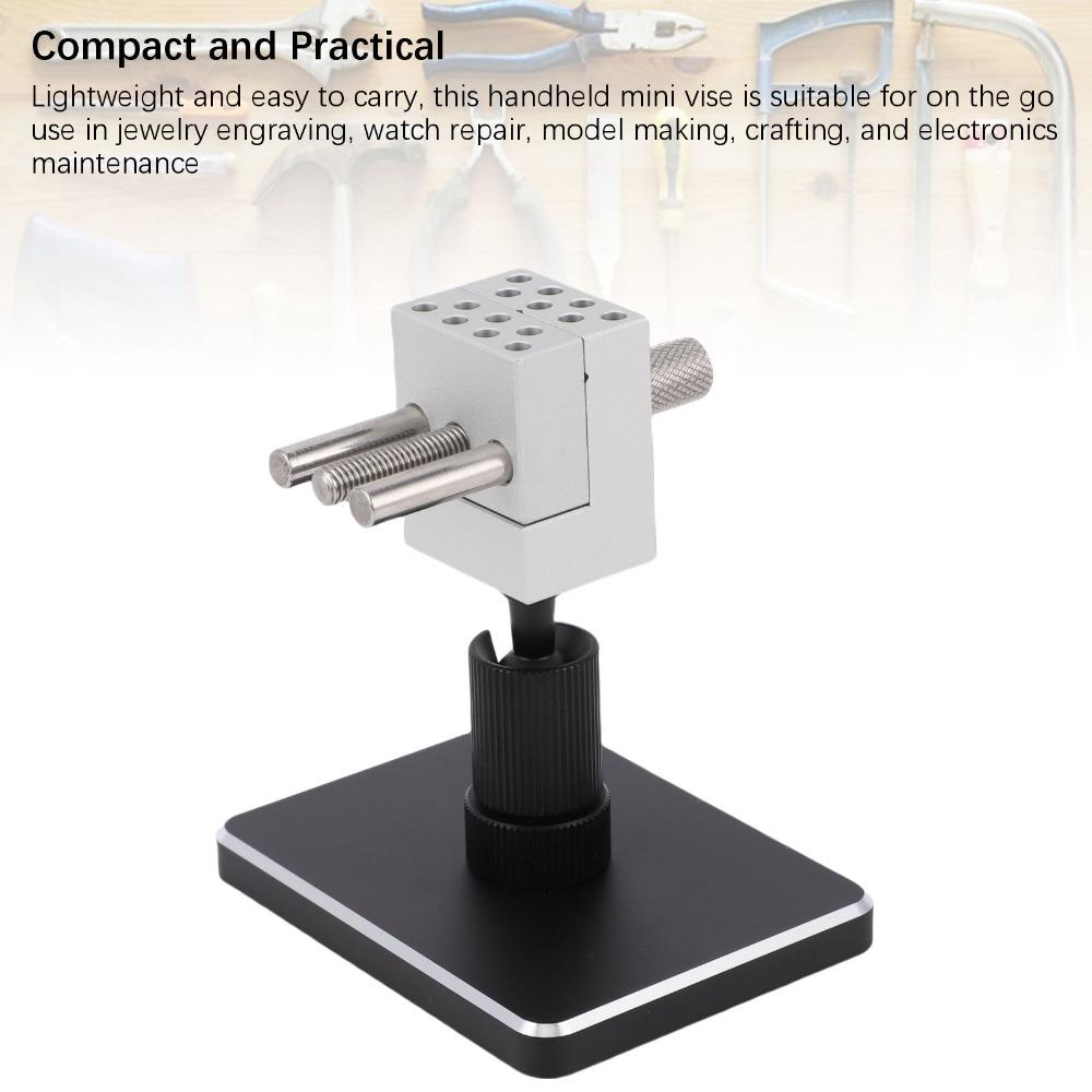34pcs 360° Rotatable Mini Vise Adjustable Jaws Handheld Clamping Vise Bench Vice  Hobby Jewelers