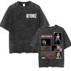Beyonce Cowboy Carter Tour Album Grafiska T-shirts Herr Dam Estetisk Vintage Tvättad Kortärmad T-shirt Hip Hop Kläder