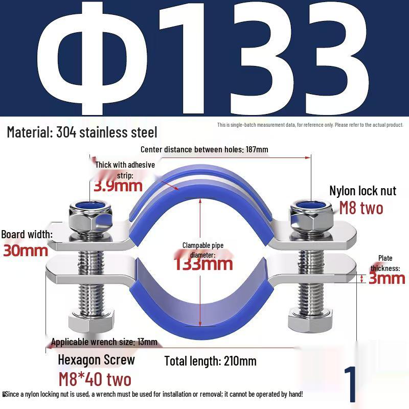 304 Stainless Steel Pipe Clamp: Thickened Clamp for Electric Pole Bracket