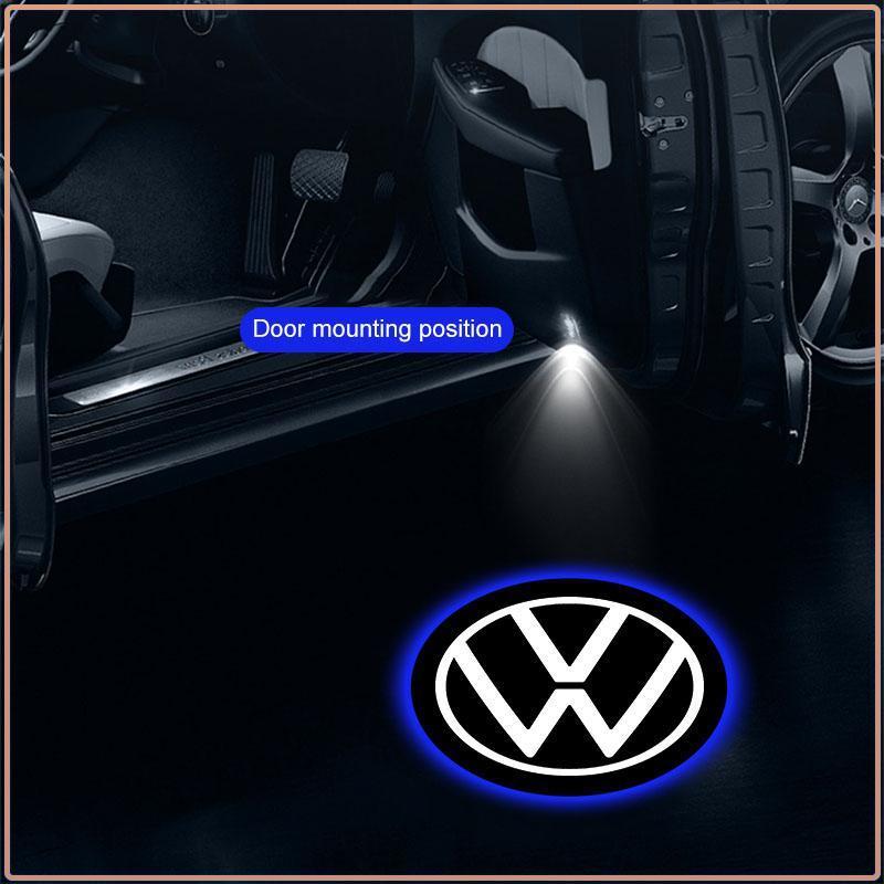 2 Peças/conjunto Luz de Boas-Vindas para Porta de Carro Lâmpada Projetora LED Luzes de Cortesia Para Volkswagen B6 B7 B5 Golf Polo Tiguan Passat EOS Scirocco Jetta MK6 Octavia