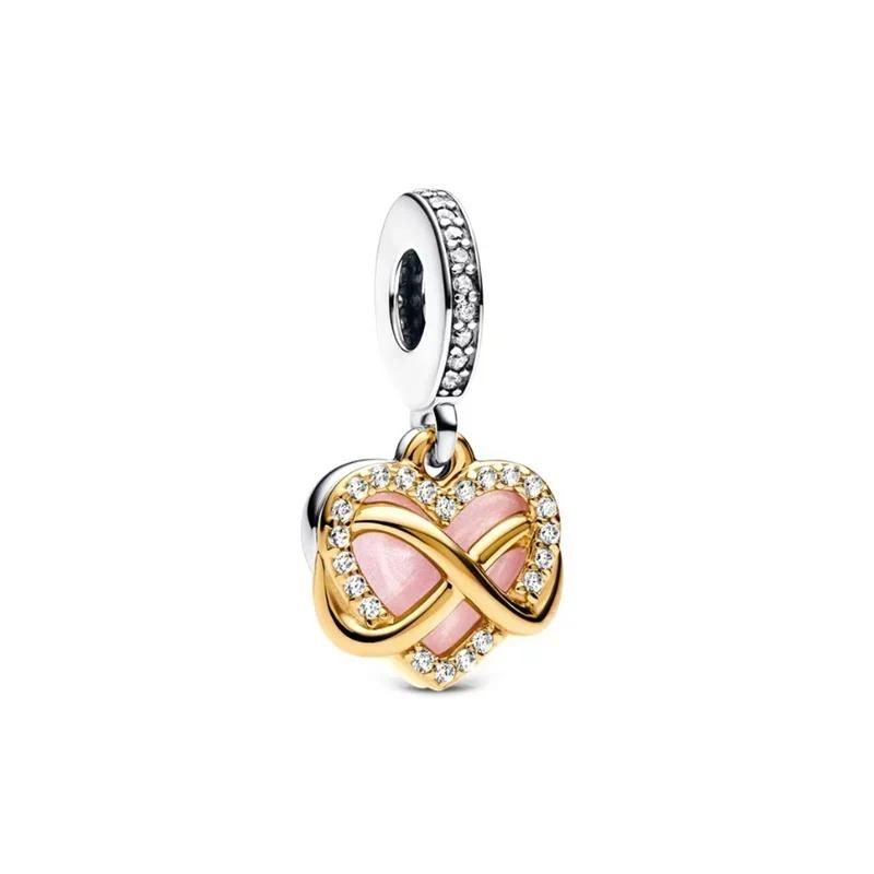 Farebné plné diamantové prívesky Medené srdce Rozkvitnutá ruža Okrúhle korálky Prívesok Pasuje na originálne náramky Náhrdelník Šperky