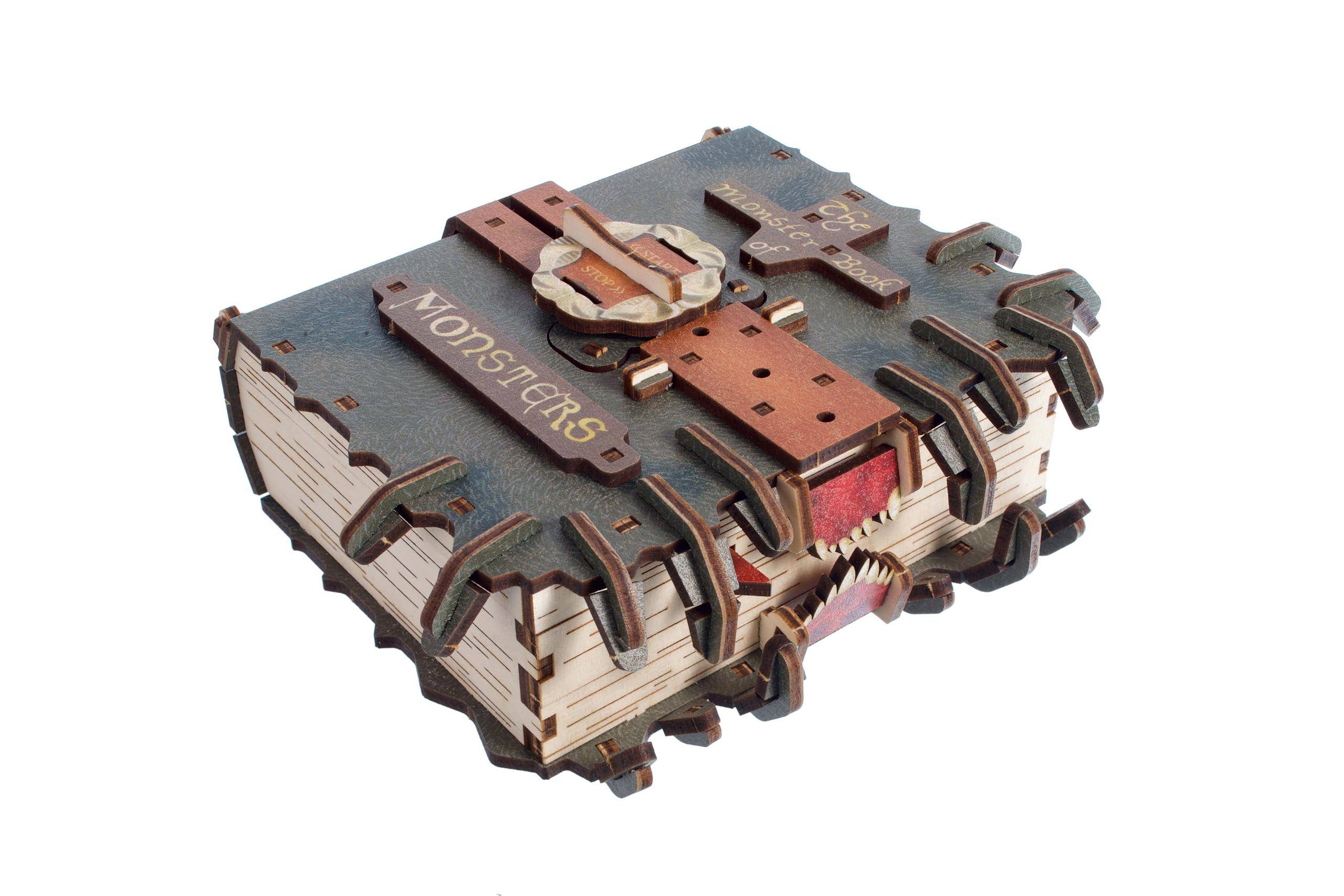 Ugears The Monster Book of 70247 Wooden Block DIY Puzzle Assembly Toy Educational Wood Puzzle 3D Craft Kit Wooden 3D Puzzle Puzzle Monsters™ -