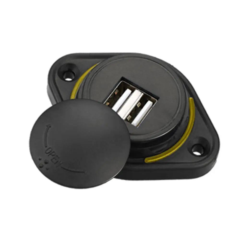

3.1A 12-24V Двойное USB Модифицированное Автомобильное Зарядное Устройство Сдвижная Крышка Автобус Лодка Двойной USB Порт Зарядное Устройство Розетка Адаптер Универсальный оранжевый