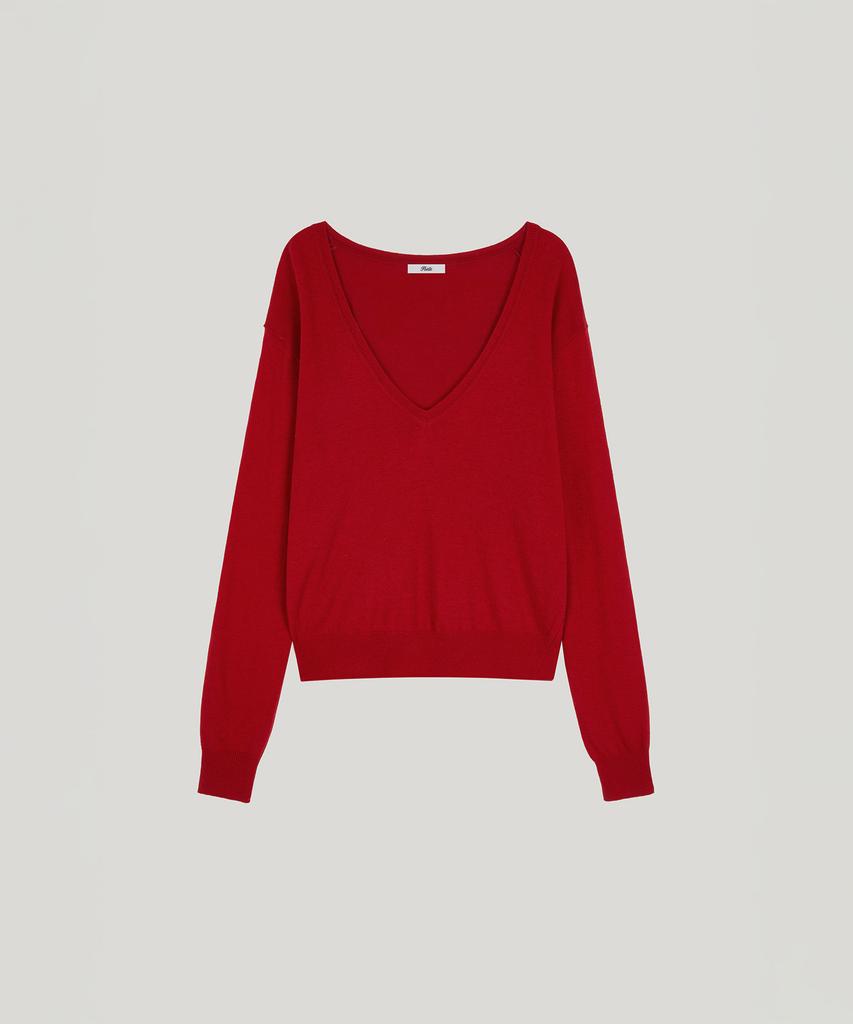 Poeteuseoul Deep V Knit_Red