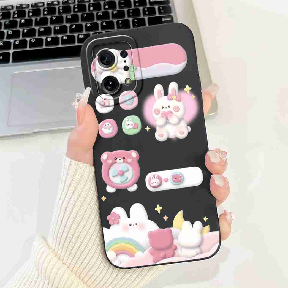 For Oppo Find X5 PFFM10 Cases Cute Cat Print Soft Silicone Back Cover For Oppo Find x5 X5 CPH2307 6.55" Shockproof Phone Casing