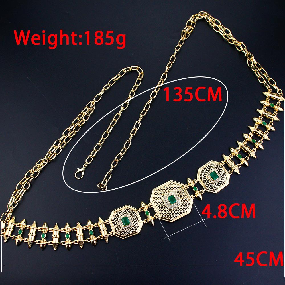 Gold Color Waist Chain Belt Body Chain Square Buckle Bride Wedding Jewelry