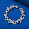 925 Sterling Silver 8-inch Chinese Loong Chain Bracelet Fashion Accessories Wedding Jewelry for Men and Women's Party