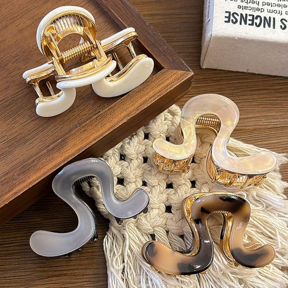 

Маленькая геометрическая заколка для волос в виде акулы, металлическая заколка для волос в виде краба, винтажная уксусная кислота, женская заколка для волос